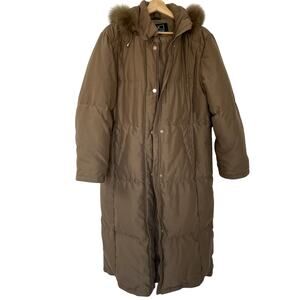 UD Utex Design Petties puffer brown winter coat extra long 80% down women's PL